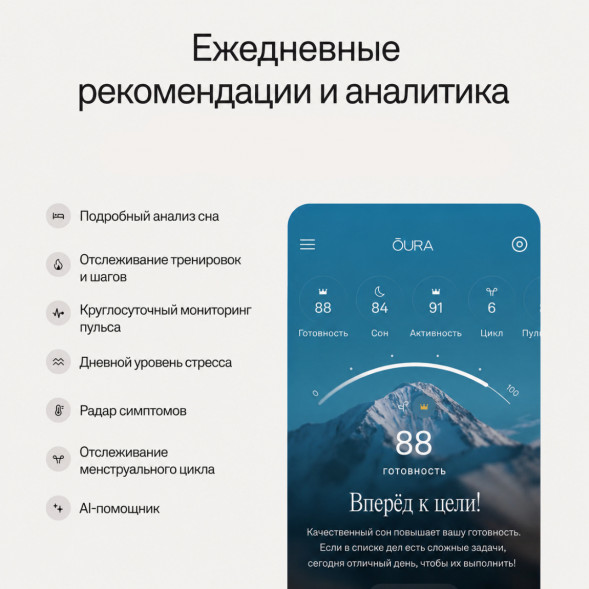 Умное кольцо Oura Ring 5 (размер 8), золотой/Gold в Челябинске