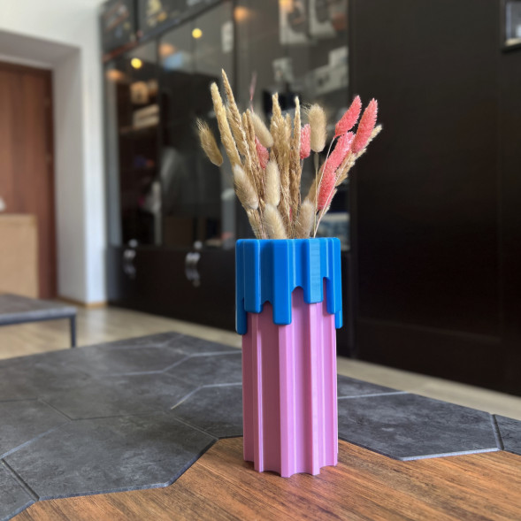 Ваза HatRom Drip, розовый - синий в Челябинске