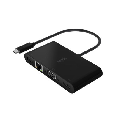 Док-станция Belkin USB-C Multimedia + Charge Adapter AVC004btBK, черный в Челябинске