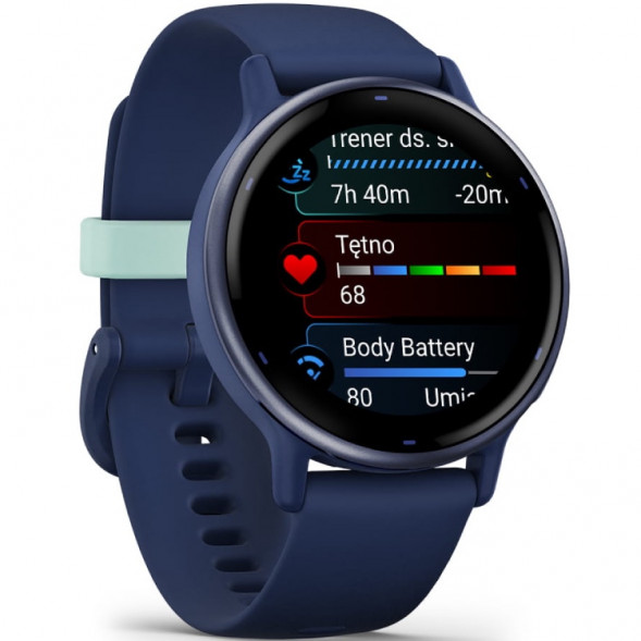 Умные часы Garmin Vivoactive 5, синие с металлически-синим безелем и силиконовым ремешком 010-02862-12 в Челябинске