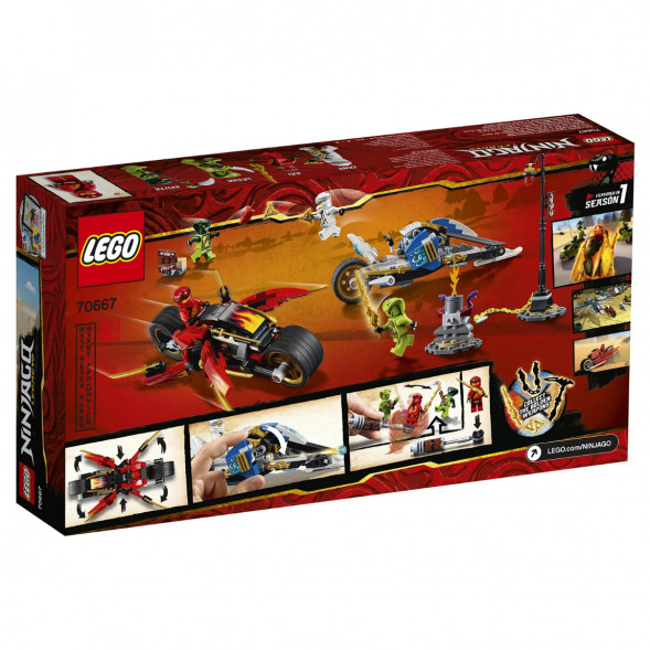 Конструктор LEGO Ninjago 70667 Мотоцикл-клинок Кая и снегоход Зейна в Челябинске