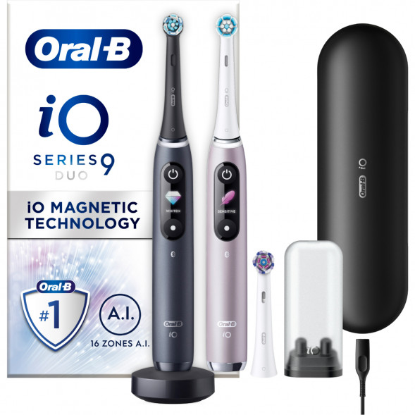Набор из 2-х электрических зубных щеток Oral-B iO Series 9 Duo, Black Onyx и Rose Quartz в Челябинске