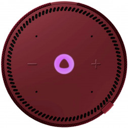 Умная колонка Яндекс Новая Станция Мини (с часами) - умная колонка с Алисой, красный гранат