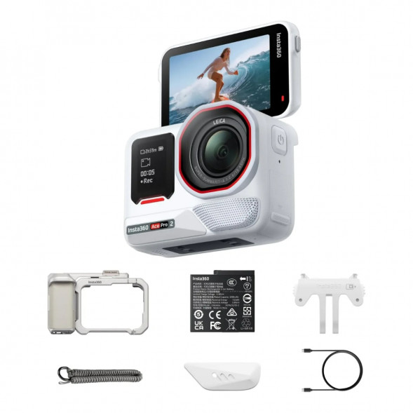 Экшн-камера Insta360 Ace Pro 2 Single Battery Xplorer Bundle, Arctic White в Челябинске