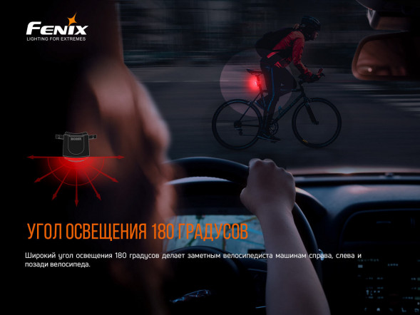 Велофара задняя Fenix BC05R V2.0, черный в Челябинске