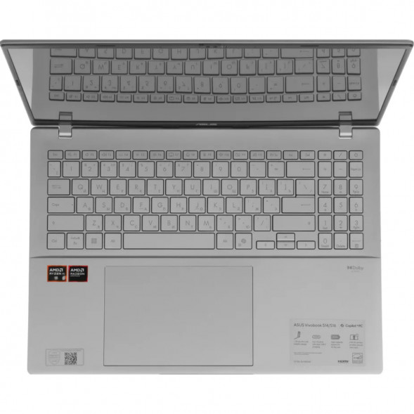 Ноутбук ASUS VivoBook S16 M3607KA-SH131 (16&amp;quot;, OLED, AMD Ryzen AI 5 330 2ГГц, 4 ядра, 16ГБ DDR5, 512ГБ SSD, AMD Radeon 820M, без ОС), серебристый в Челябинске