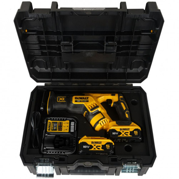 Аккумуляторная сабельная пила DEWALT DCS367P2 с 2 АКБ 5 Ач и ЗУ, в кейсе TSTAK в Челябинске