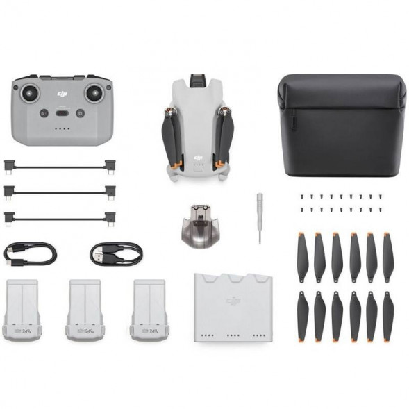 Квадрокоптер DJI Mini 3 Fly More Combo (DJI RC-N1) с пультом без дисплея, белый в Челябинске