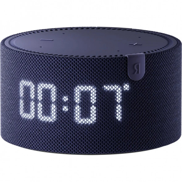 Умная колонка Яндекс Новая Станция Мини (с часами) - умная колонка с Алисой, синий сапфир в Челябинске