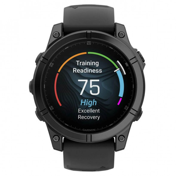 Умные часы Garmin Fenix E 47мм Amoled Slate Grey Steel с чёрным силиконовым ремешком 010-03025-01 в Челябинске