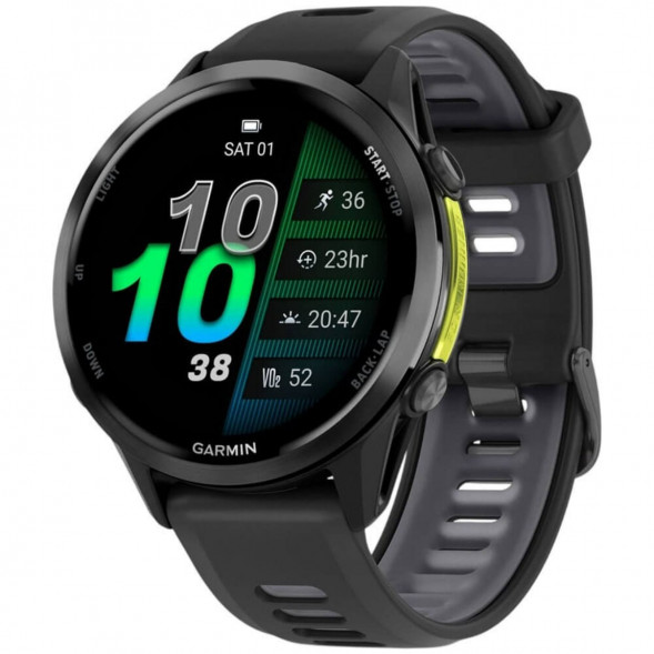 Умные часы Garmin Forerunner 970 Carbon Gray DLC Titanium ремешок Black/Translucent Whitestone 010-02969-10 в Челябинске