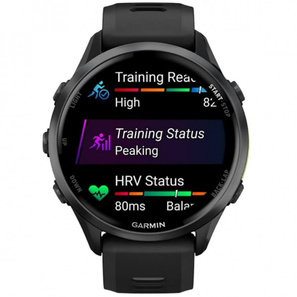 Умные часы Garmin Forerunner 970 Carbon Gray DLC Titanium ремешок Black/Translucent Whitestone 010-02969-10 в Челябинске