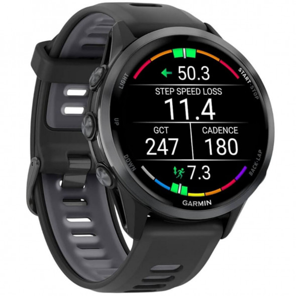 Умные часы Garmin Forerunner 970 Carbon Gray DLC Titanium ремешок Black/Translucent Whitestone 010-02969-10 в Челябинске