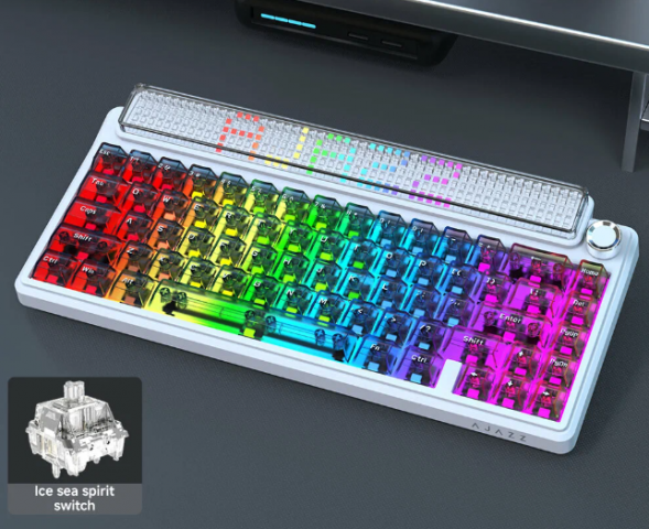 Беспроводная игровая механическая клавиатура Ajazz Pixel 68, 8K, Hot-Swap, RGB, с матричным LED экраном в Челябинске