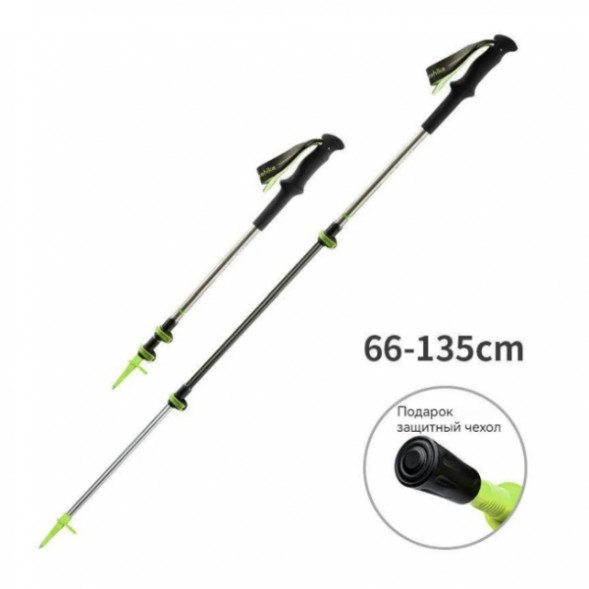 Треккинговая палка Naturehike 135 см, 1шт., серый/зеленый в Челябинске