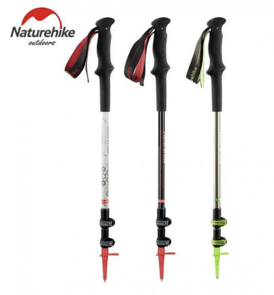 Треккинговая палка Naturehike 135 см, 1 шт., белый/красный в Челябинске