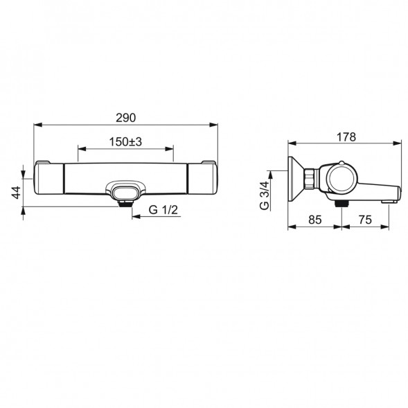 Термостатический смеситель Oras Nova ECO (7462G-33), черный матовый в Челябинске