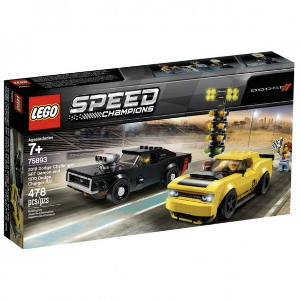 Конструктор LEGO Speed Champions 75893 2018 Dodge Challenger SRT Demon и 1970 Dodge Charger R/T в Челябинске
