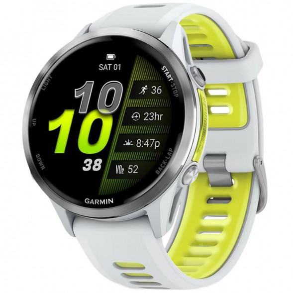 Умные часы Garmin Forerunner 970 Titanium Whitestone/Translucent Amp Yellow Band 010-02969-11 в Челябинске