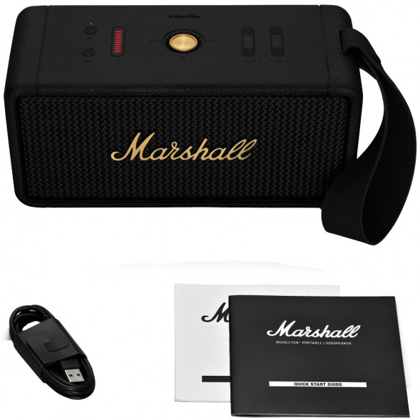 Портативная акустика Marshall Middleton, 60 Вт, черный и латунный в Челябинске