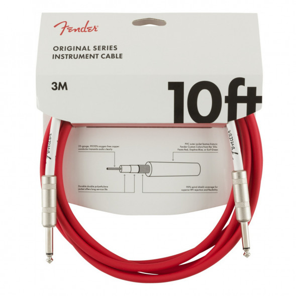 Инструментальный кабель Fender Original Series 10 Ft, 3 м, Jack 6.3, красный в Челябинске