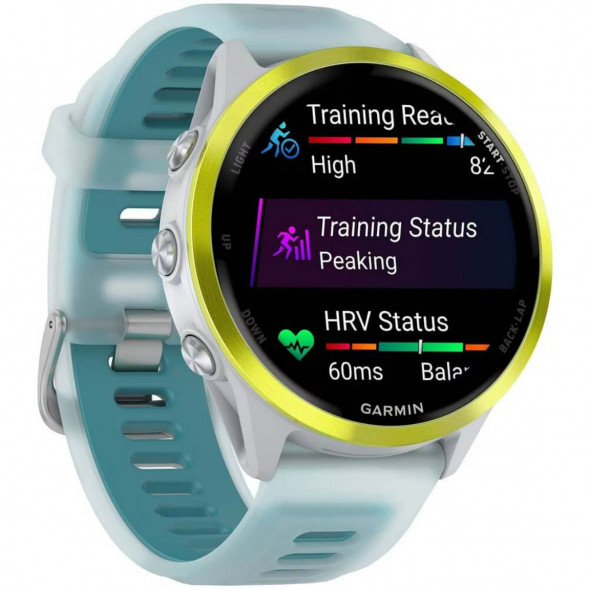 Умные часы Garmin Forerunner 570 47 мм Amp Yellow Aluminium/Translucent Whitestone/Turquoise 010-02971-01 в Челябинске