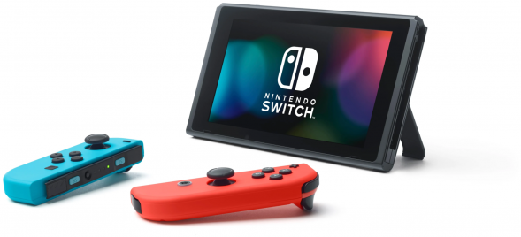 Игровая приставка Nintendo Switch rev.2 32 ГБ, красный/синий в Челябинске