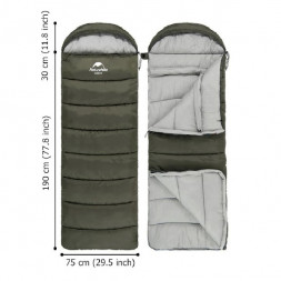 Спальный мешок Naturehike U350S (Левый), коричневый