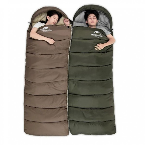 Спальный мешок Naturehike U350S (Левый), коричневый в Челябинске