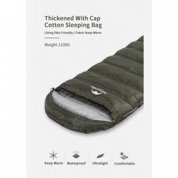 Спальный мешок Naturehike U350S (Правый), коричневый в Челябинске