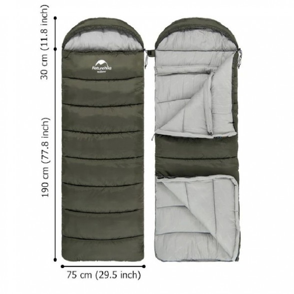 Спальный мешок Naturehike U250 (Левый), коричневый в Челябинске