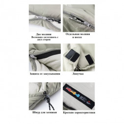 Спальный мешок Naturehike M300 (Левый), серый