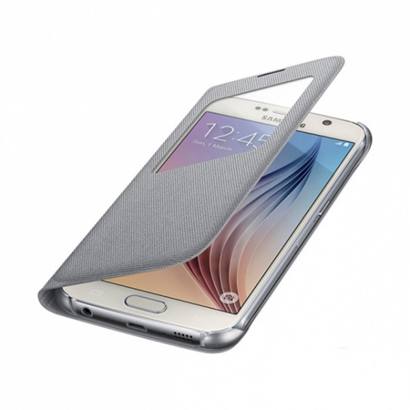 Чехол для Samsung Galaxy S6 S-View Cover (EF-CG920BSE), Silver в Челябинске