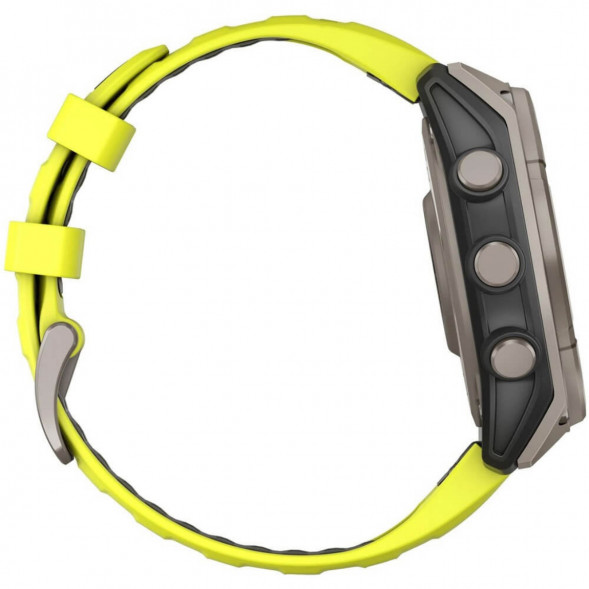 Умные часы Garmin Fenix 8, 51 мм, Solar, Sapphire Titanium with AMP Yellow/Graphite Silicone Band 010-02907-20 в Челябинске