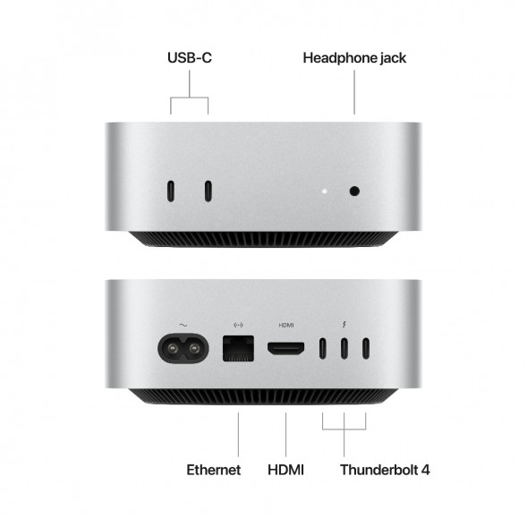 Компьютер Apple Mac mini M4 2024 (MU9D3) (10 Core GPU, 16ГБ, 256ГБ SSD, Apple, macOS), серебристый в Челябинске