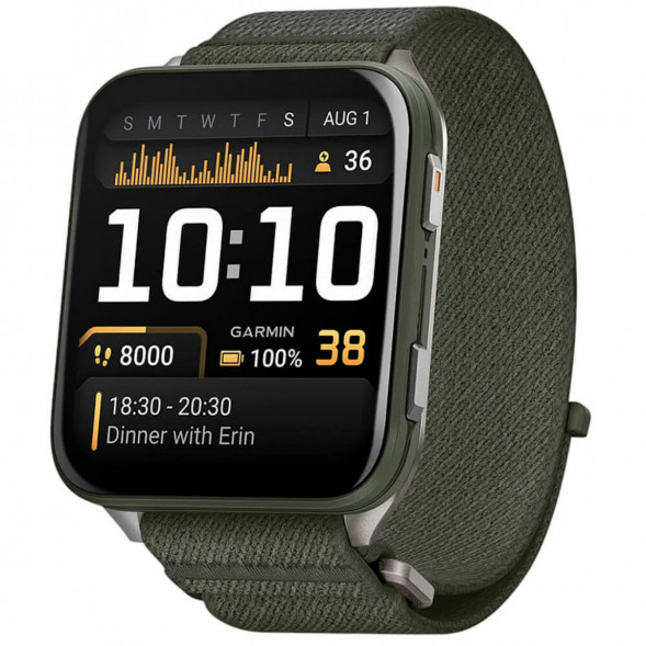Умные часы Garmin Venu X1 Green с нейлоновым ремешком Moss ComfortFit 010-02980-03 в Челябинске
