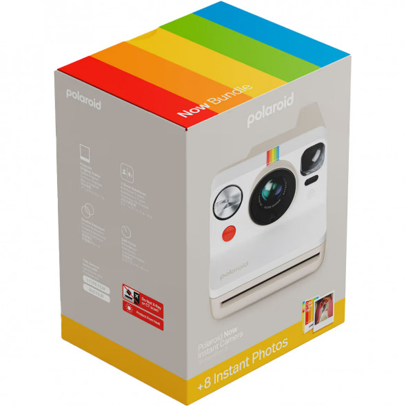Фотоаппарат моментальной печати Polaroid Now Generation 3 + 8 цветных картриджей, белый в Челябинске