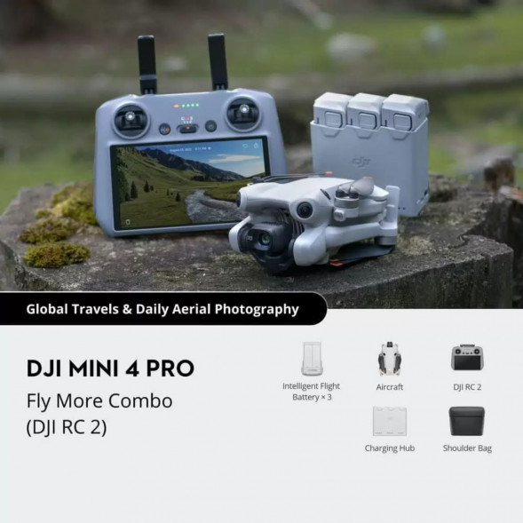 Квадрокоптер DJI Mini 4 Pro Fly More Combo (DJI RC 2) в Челябинске