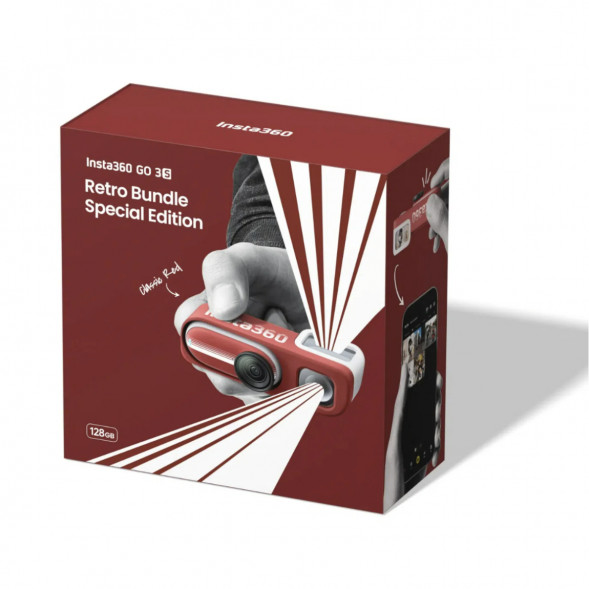 Экшн-камера Insta360 Go 3S Retro Bundle Special Edition 128ГБ, Red в Челябинске