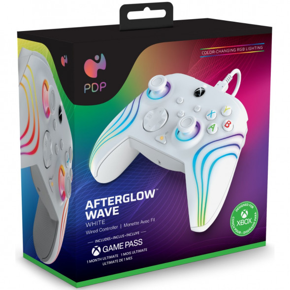 Геймпад проводной PDP для Xbox Afterglow Wave, White в Челябинске