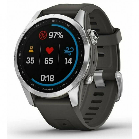 Умные часы Garmin Fenix 7s серебристый с графитовым силиконовым ремешком 010-02539-01 в Челябинске