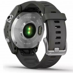 Умные часы Garmin Fenix 7s серебристый с графитовым силиконовым ремешком 010-02539-01