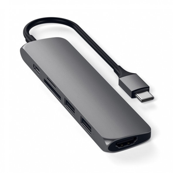 USB-C адаптер Satechi Type-C Slim Multiport Adapter V2 (ST-SCMA2M) в Челябинске