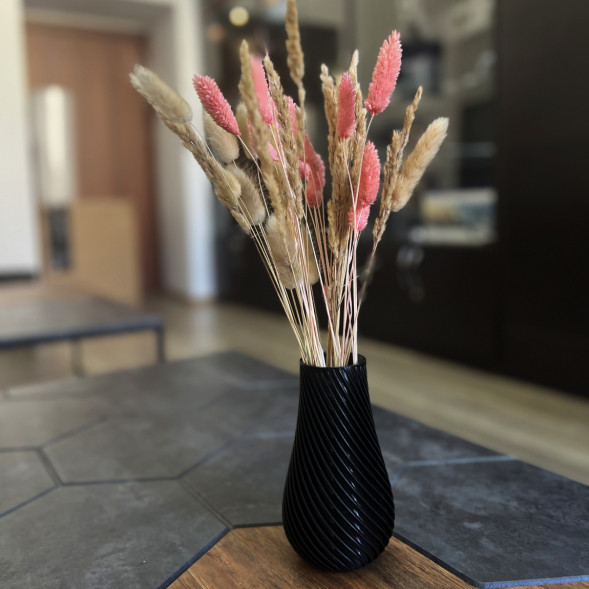 Ваза для сухоцветов HatRom Spiral, чёрный в Челябинске