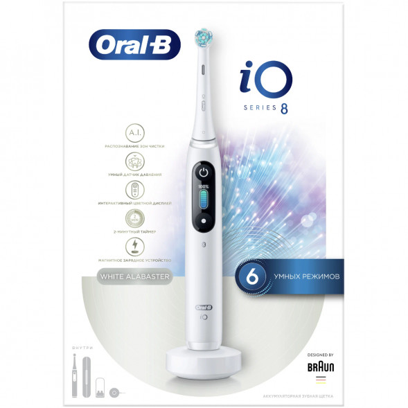 Зубная щетка электрическая Oral-B iO Series 8, белый в Челябинске