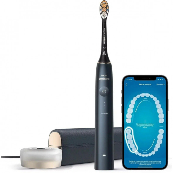 Электрическая звуковая зубная щетка Philips Sonicare 9900 Prestige HX9992/12, Dark Blue в Челябинске