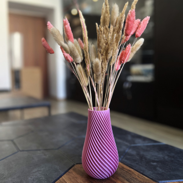Ваза для сухоцветов HatRom Spiral, розовый в Челябинске