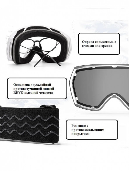 Горнолыжные очки для сноуборда Copozz (голубой, белый) в Челябинске