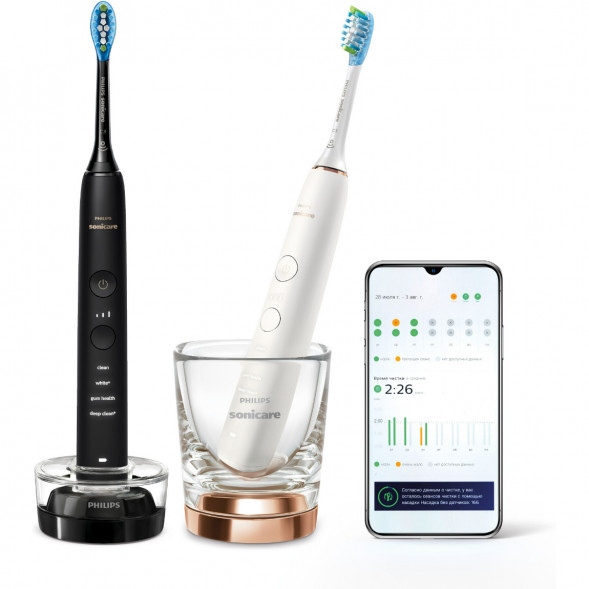 Набор из 2 электрических зубных щеток Philips Sonicare HX9914/57 9000 DiamondClean в Челябинске