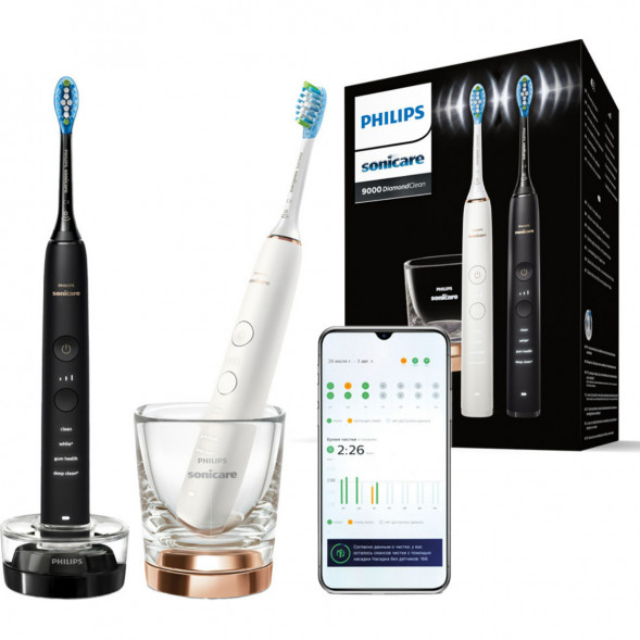 Набор из 2 электрических зубных щеток Philips Sonicare HX9914/57 9000 DiamondClean в Челябинске